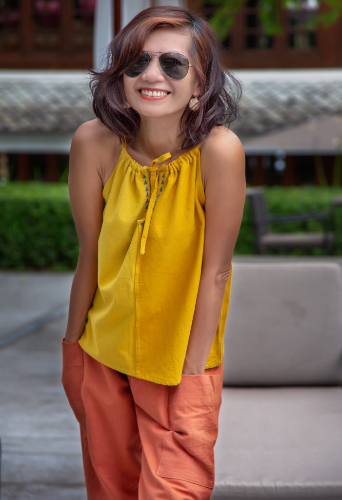 Women’s String Summer Blouse in Yellow 